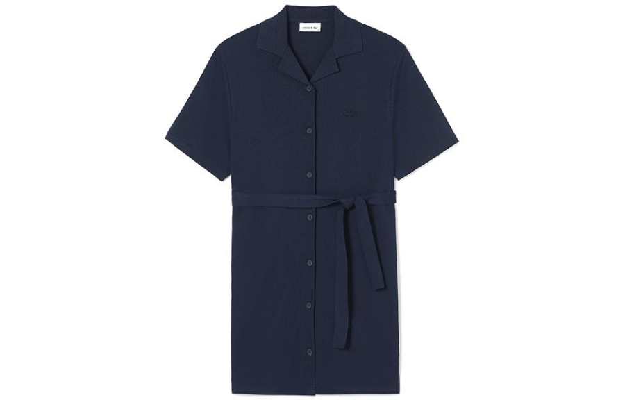LACOSTE Short Sleeved Dress Women's Navy Blue