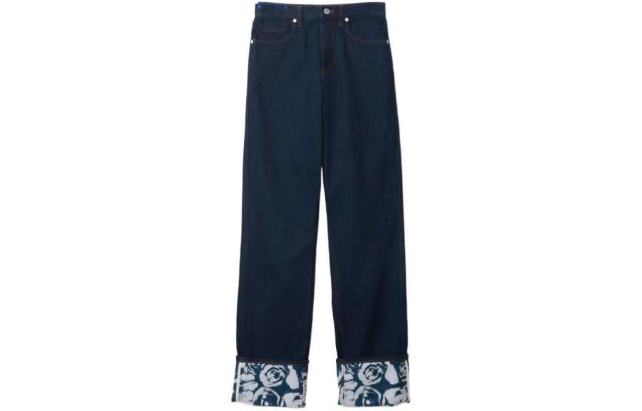 Burberry Jeans Women's Blue Moderate Straight Fit Pants
