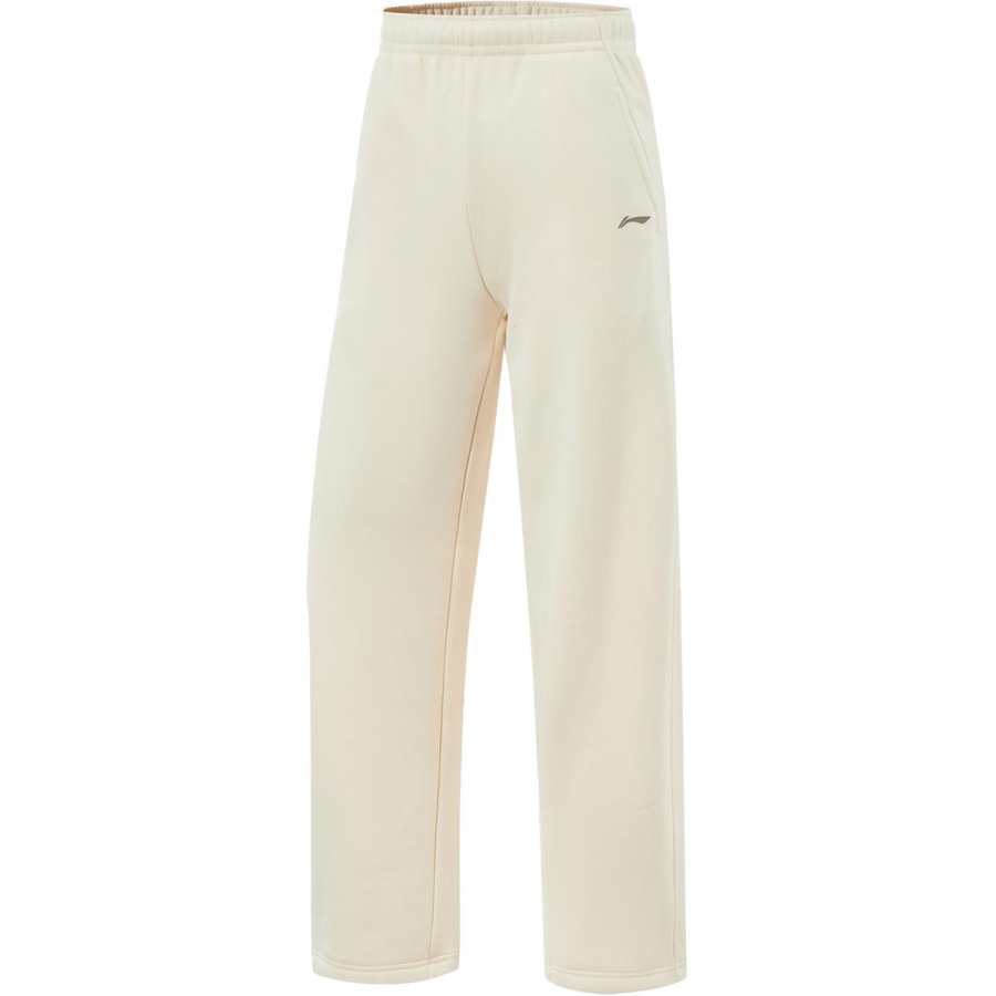 Li-Ning Li Ning Fitness Series Casual Thermal Fleece Lined Knitted Sweatpants Women's Swan White