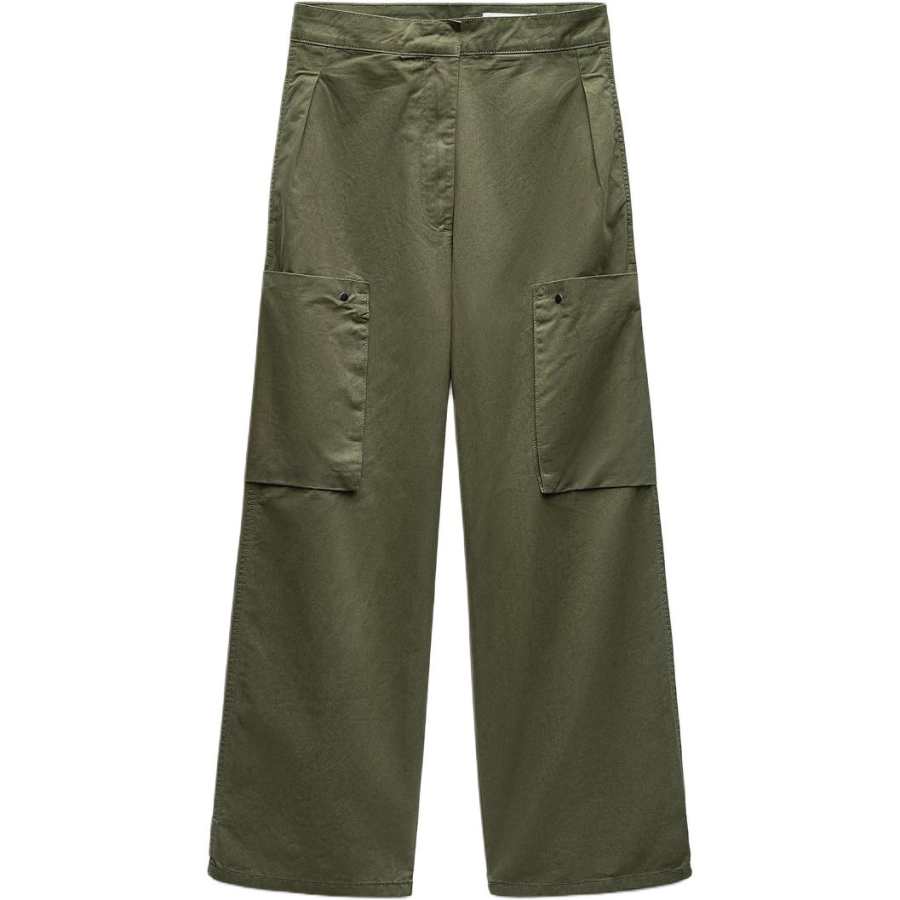 ZARA Cargo Pants Women's Green Moderate Straight Fit Pants