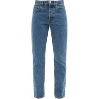 Vetements Jeans Women's Blue Moderate Straight Fit Pants