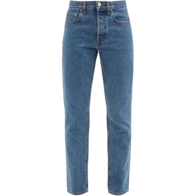 Vetements Jeans Women's Blue Moderate Straight Fit Pants