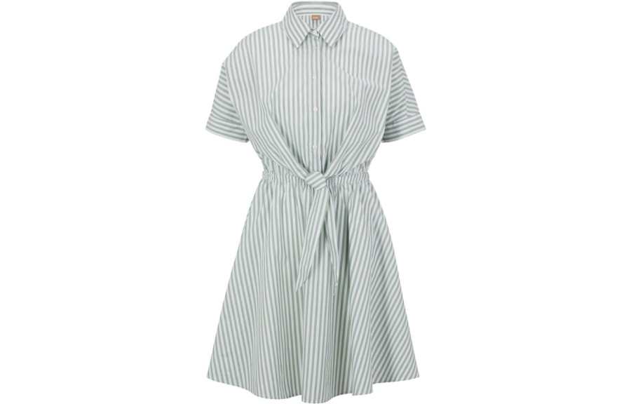 HUGO BOSS SS23 Short Sleeved Dress Women's Green