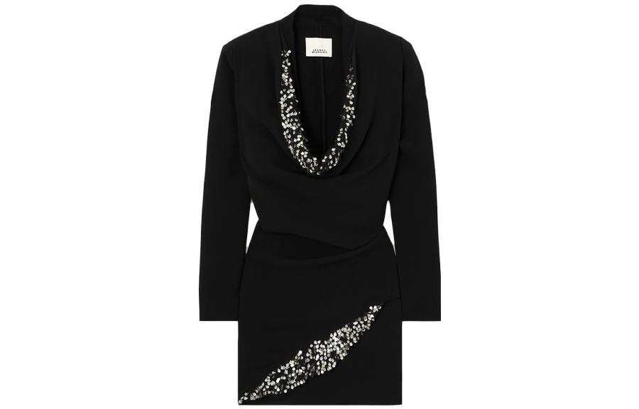 Isabel Marant Lazeli Embellished V-Neck Mini Dress