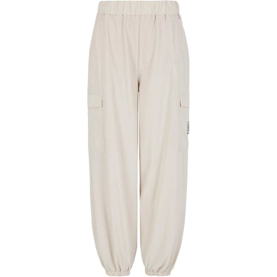 EMPORIO ARMANI EA7 FW24 Cargo Pants Women's Ecru