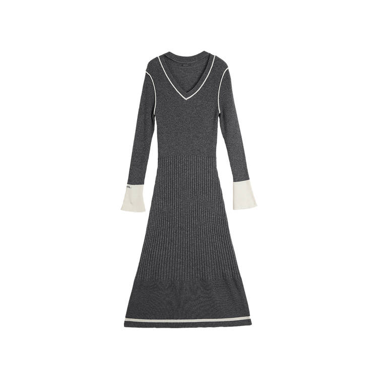 ELLE Long Sleeved Dress Women's Dark Gray