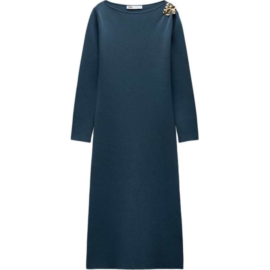 ZARA Long Sleeved Dress Women's Duck Blue