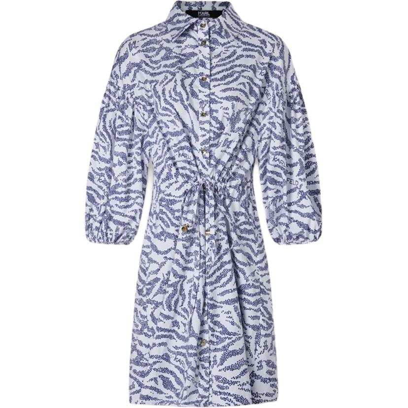 KARL LAGERFELD / Karl Lagerfeld Jeans Short Sleeved Dress Women's White Blue