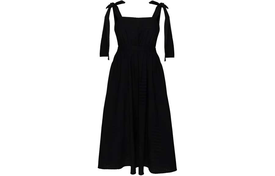 MSGM MSGM Bow Detailed Square Neck Dress