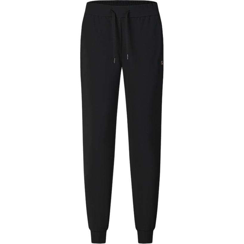 FILA Fitness Fleece Lined Casual Fashion Comfortable Solid Color Knitted Sweatpants Women's Pitch Black