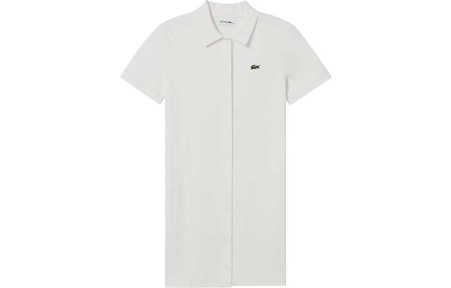 LACOSTE Short Sleeved Dress Women's Ecru