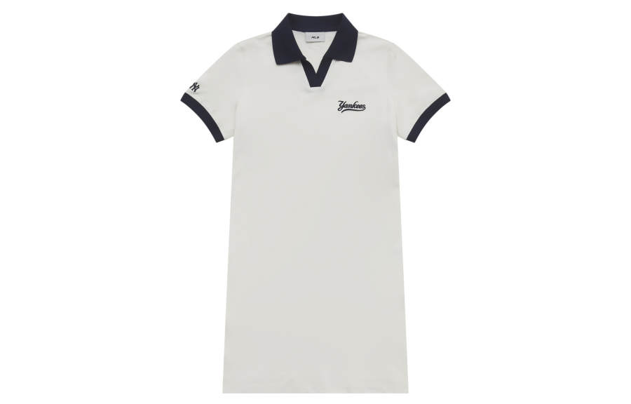 MLB New York Yankees Basic Collection SS25 Short Sleeved Dress Women's White