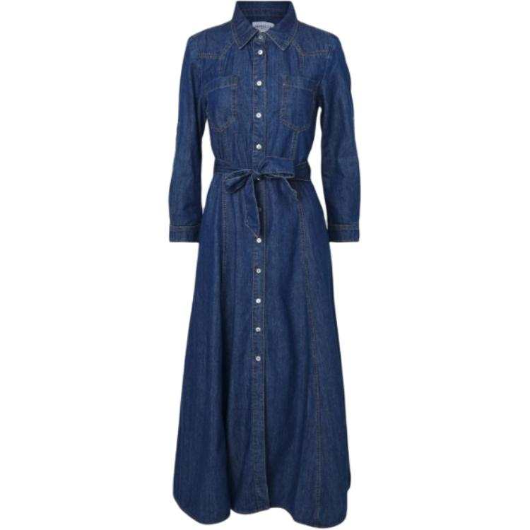 Marella FW24 Long Sleeved Dress Women's Denim Blue