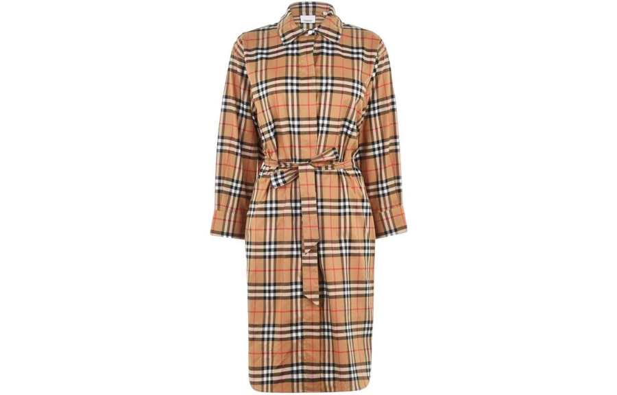 Burberry FW22 Long Sleeved Dress Women's Antique Yellow