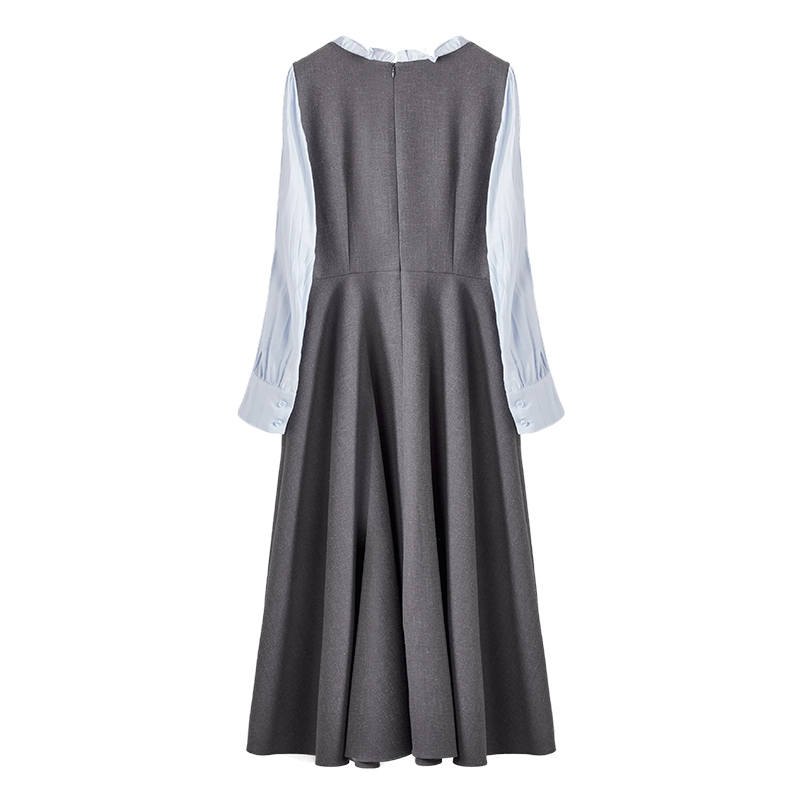 XIANGYING Long Sleeved Dress Women's Gray