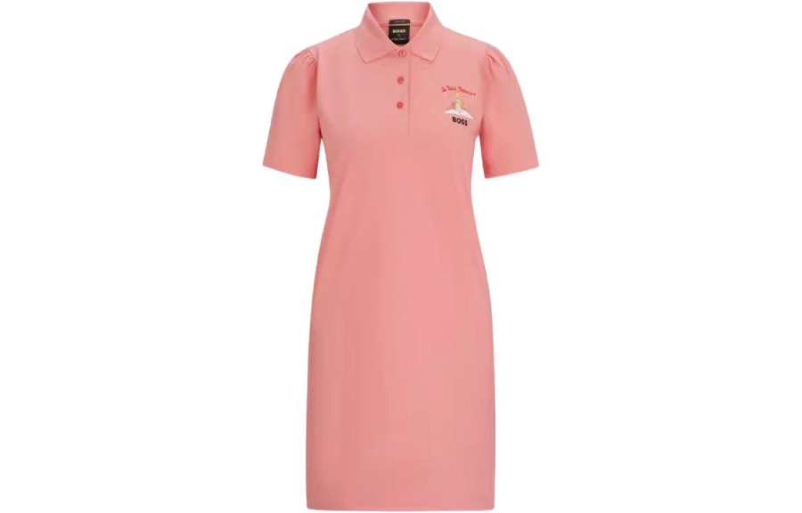 HUGO BOSS Short Sleeved Dress Women's Pink