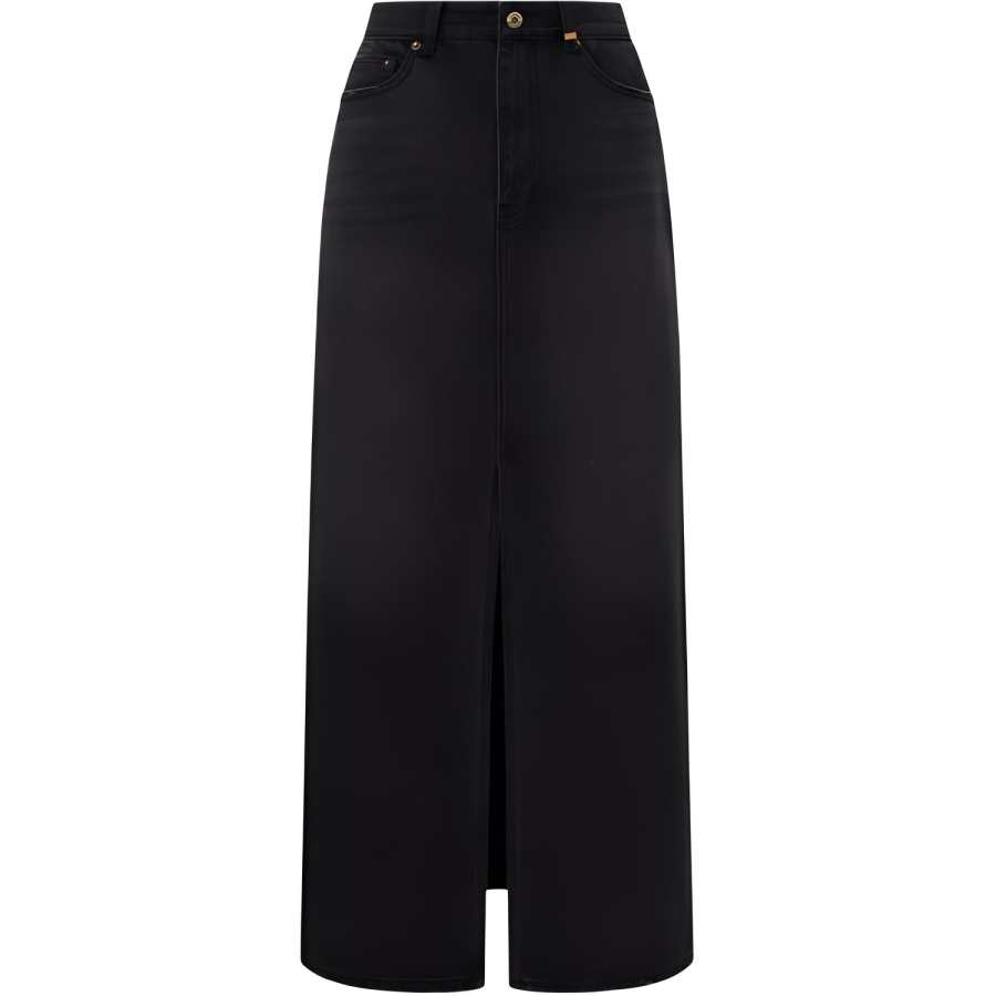 WE11DONE Denim Long Skirt Women's Black