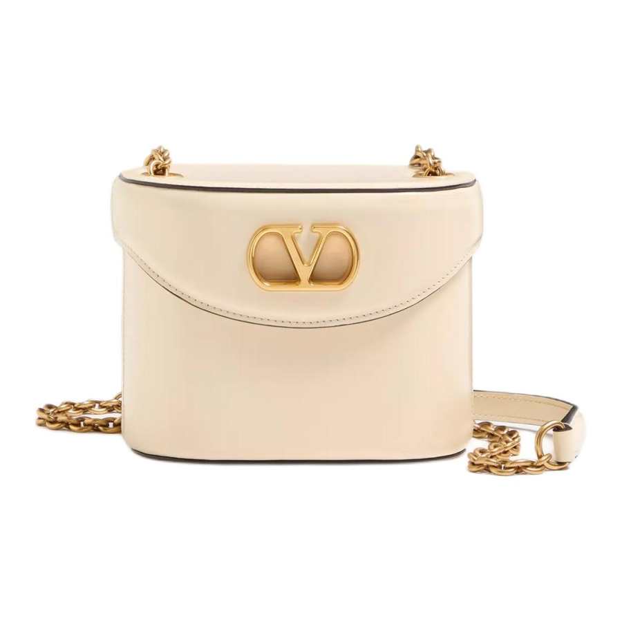 Valentino Cow Leather One Shoulder Handbag Women's Yellow