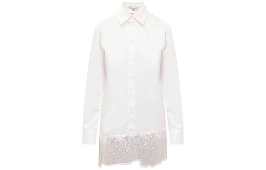Jw Anderson crystal-embellished cotton shirtdress