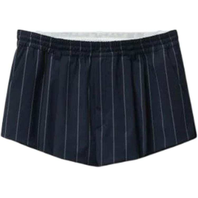 Alexander Wang Alexander Wang Pleated Mini Shorts Navy/Grey