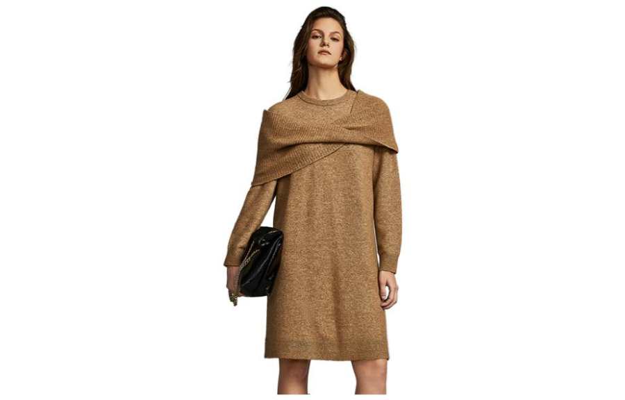 ELLE Long Sleeved Skirt Fall Women's Coffee