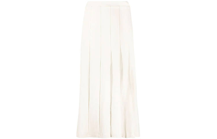 Y-3 Y 3 Casual Long Skirts Women's White Moderate Pleated Skirt