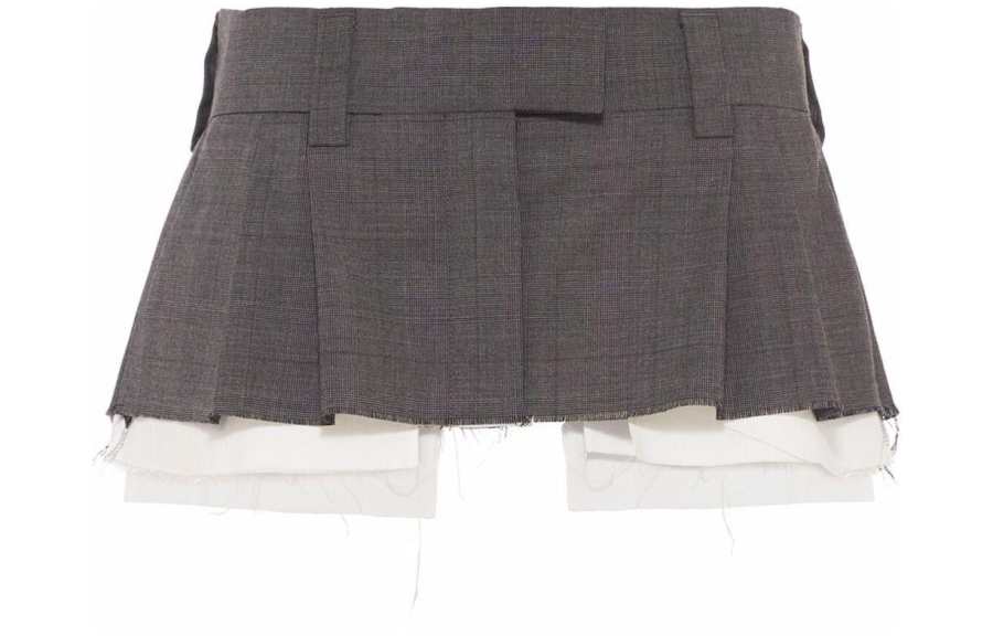 MIU MIU Casual Short Skirts Women's Gray Moderate Short