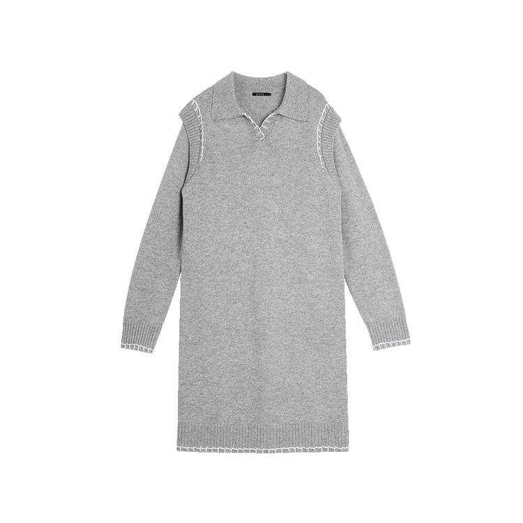 ELLE Long Sleeved Dress Women's Light Gray