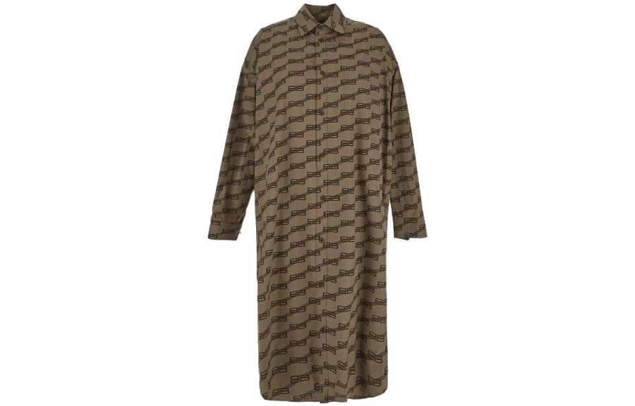 Balenciaga Long Sleeved Dress Women's Brown