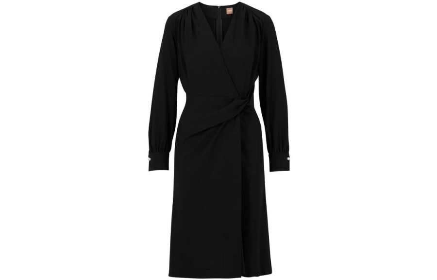 HUGO BOSS Long Sleeved Dress Women's Black
