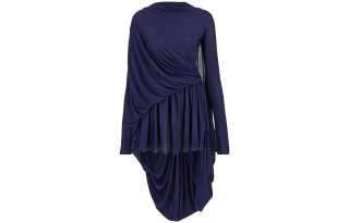 Ferragamo Long Sleeved Dresses Women's Midnight Blue Moderate Mid Length