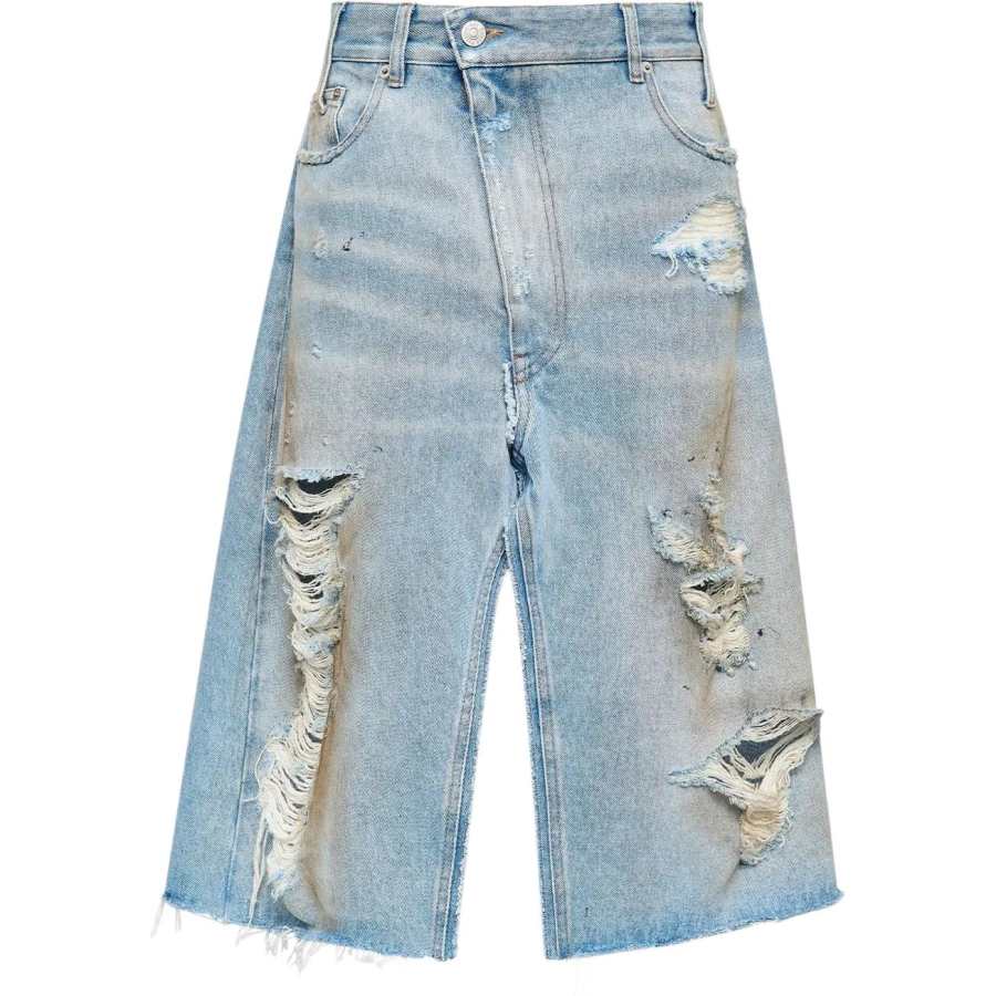 MM6 Maison Margiela SS25 Denim Long Skirt Women's Light Blue