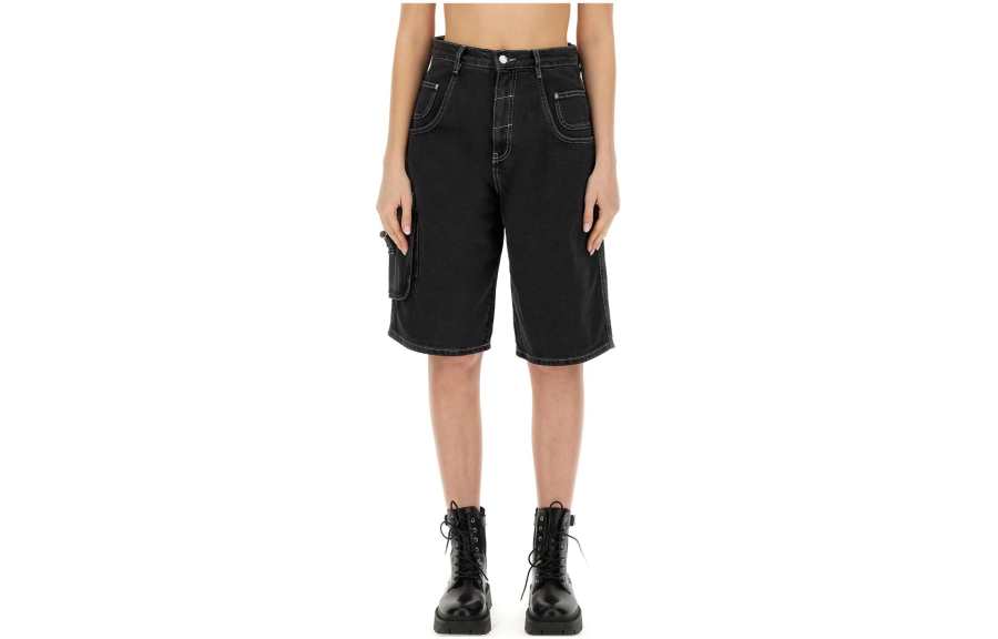 MOSCHINO Jeans Mid Rise Knee Length Denim Shorts