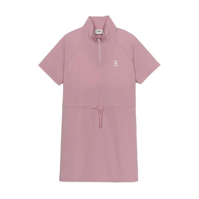 MLB Boston Red Sox Short Sleeved Dress Women's Hemp Purple