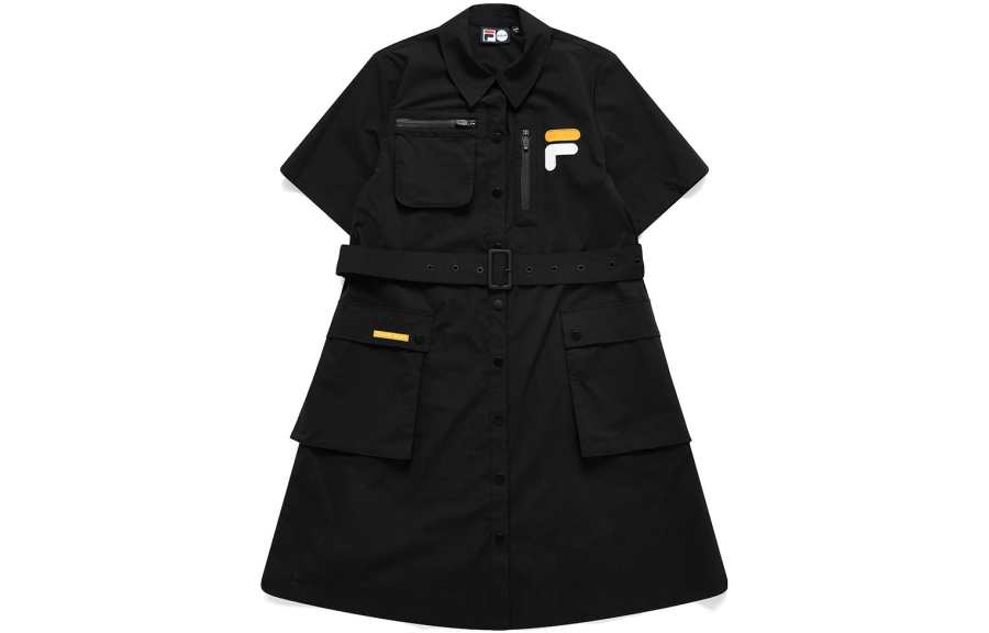 FILA FUSION Short Sleeved Dress Women's Pitch Black