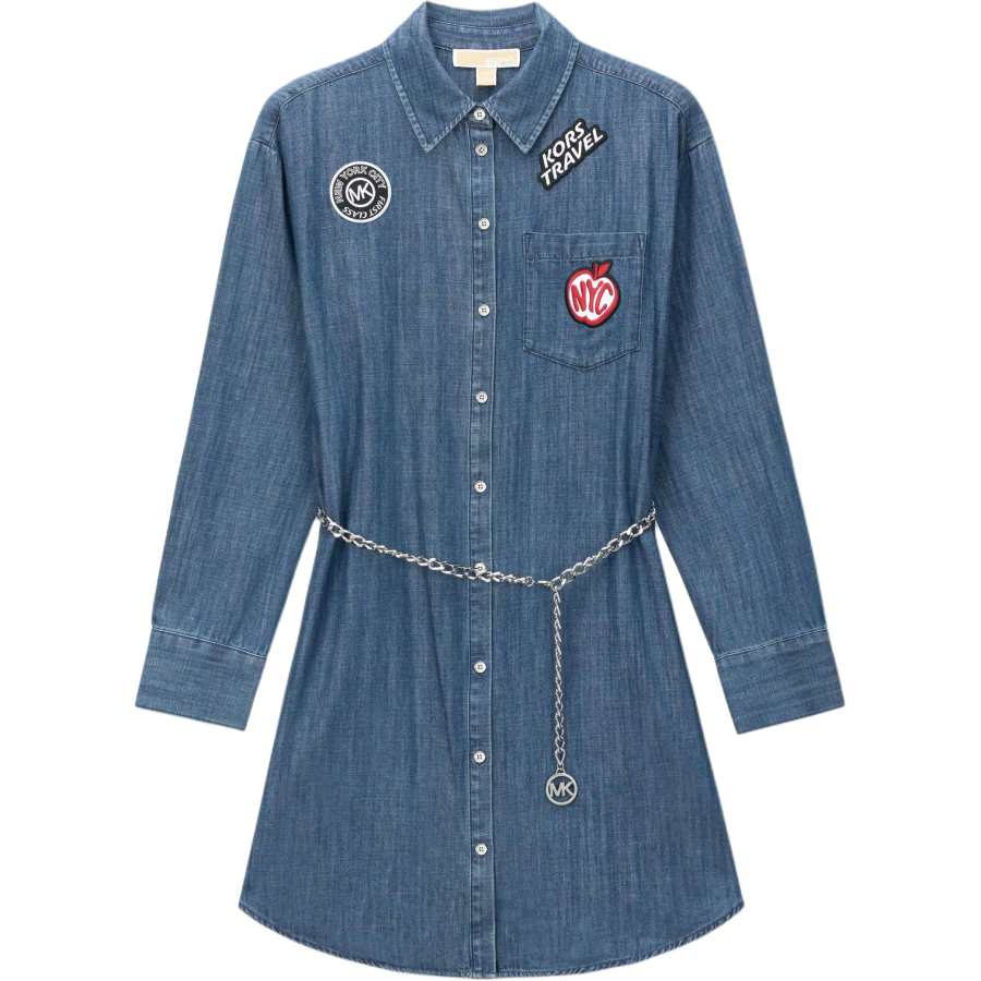 MICHAEL KORS Long Sleeved Dress Women's Dark Denim Blue