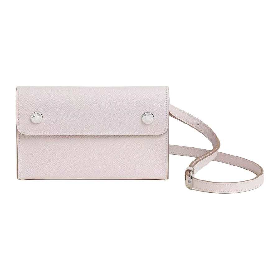 HERMES Hermèsnap Enamel Buckle Snap Cow Leather Shoulder Bag, Crossbody Bag Women's Light Purple