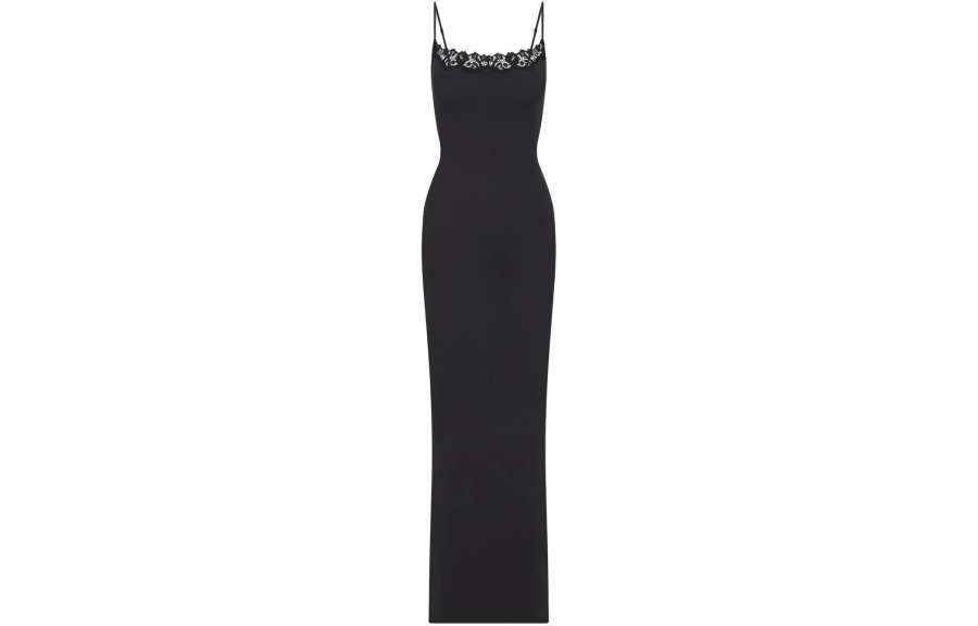 Skims FITS EVERYBODY LACE LONG SLIP DRESS Slip Dress Women's ONYX/Onyx