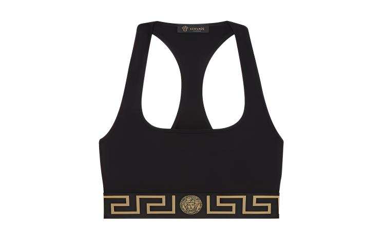 VERSACE VERSACE Greca Border Sports Bra 'Black'