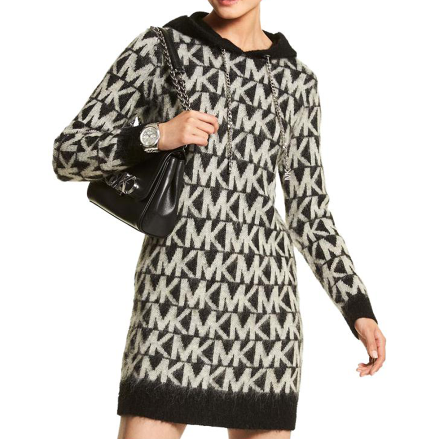MICHAEL KORS SS23 Long Sleeved Dress Women's Black