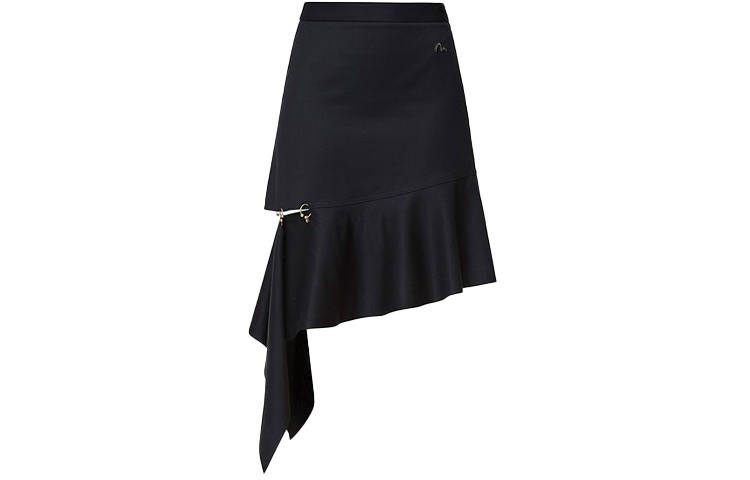 EVISU EVISU Casual Long Skirts Women's Black Moderate Mid Length Patchwork Style