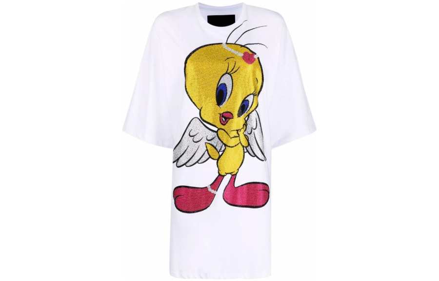 PHILIPP PLEIN SS23 Short Sleeved Dress Women's White