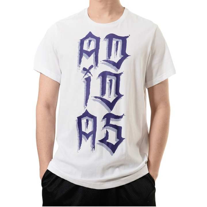 Adidas Adidas T Shirts Men's White Crew Neck Moderate
