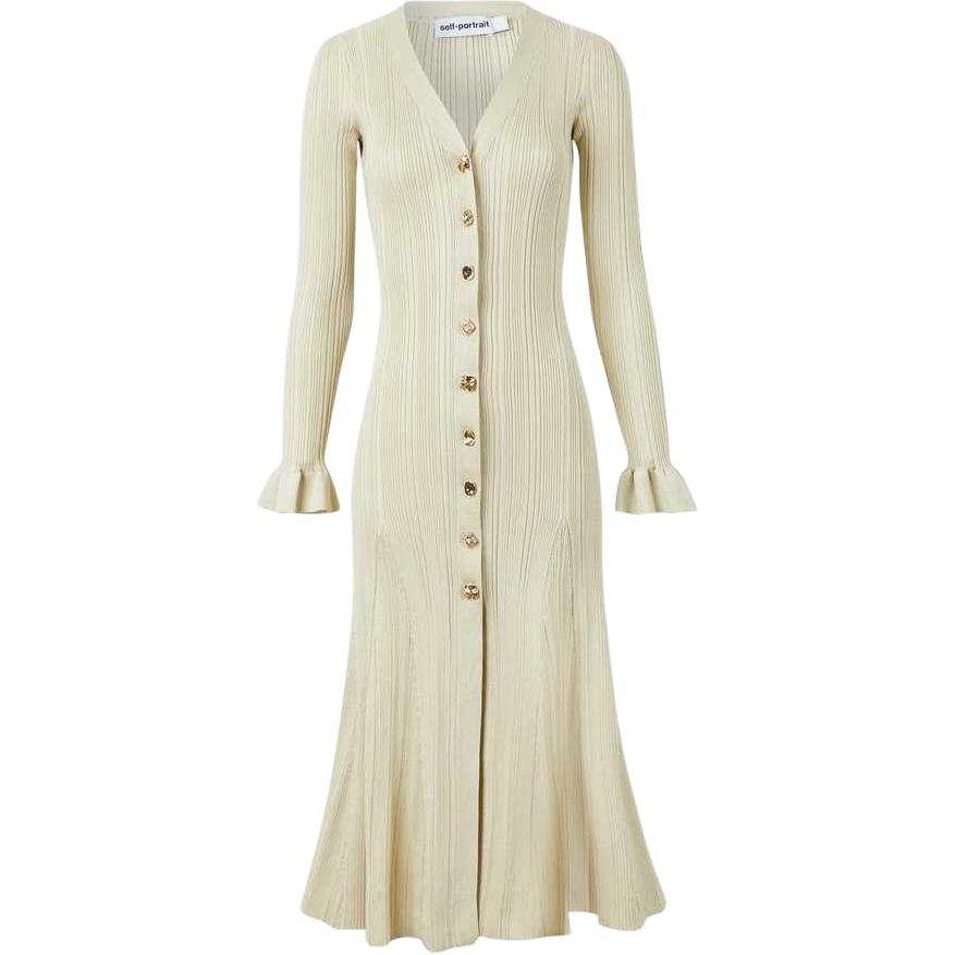Self-portrait Self portrait Long Sleeved Dress Women's White