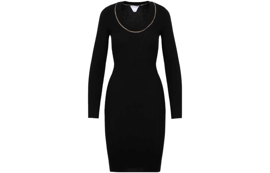 Bottega Veneta Long Sleeved Dress Women's Black
