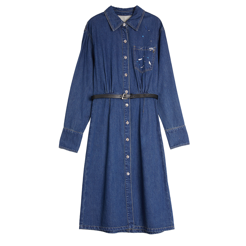 ELLE Long Sleeved Dress Women's Blue