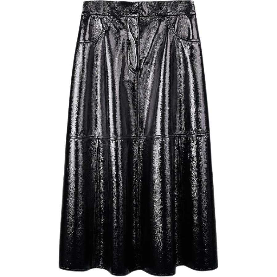 KARL LAGERFELD / Karl Lagerfeld Jeans Leather Long Skirt Women's Black