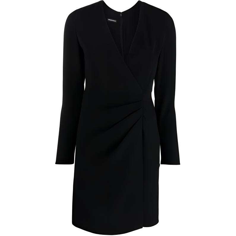 EMPORIO ARMANI SS23 Long Sleeved Dress Women's Black