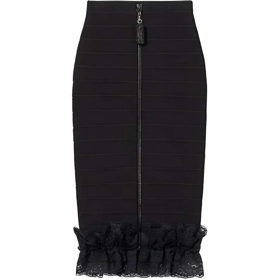 Self-portrait Self portrait X Christopher Kane Ruffle Knit Midi Skirt
