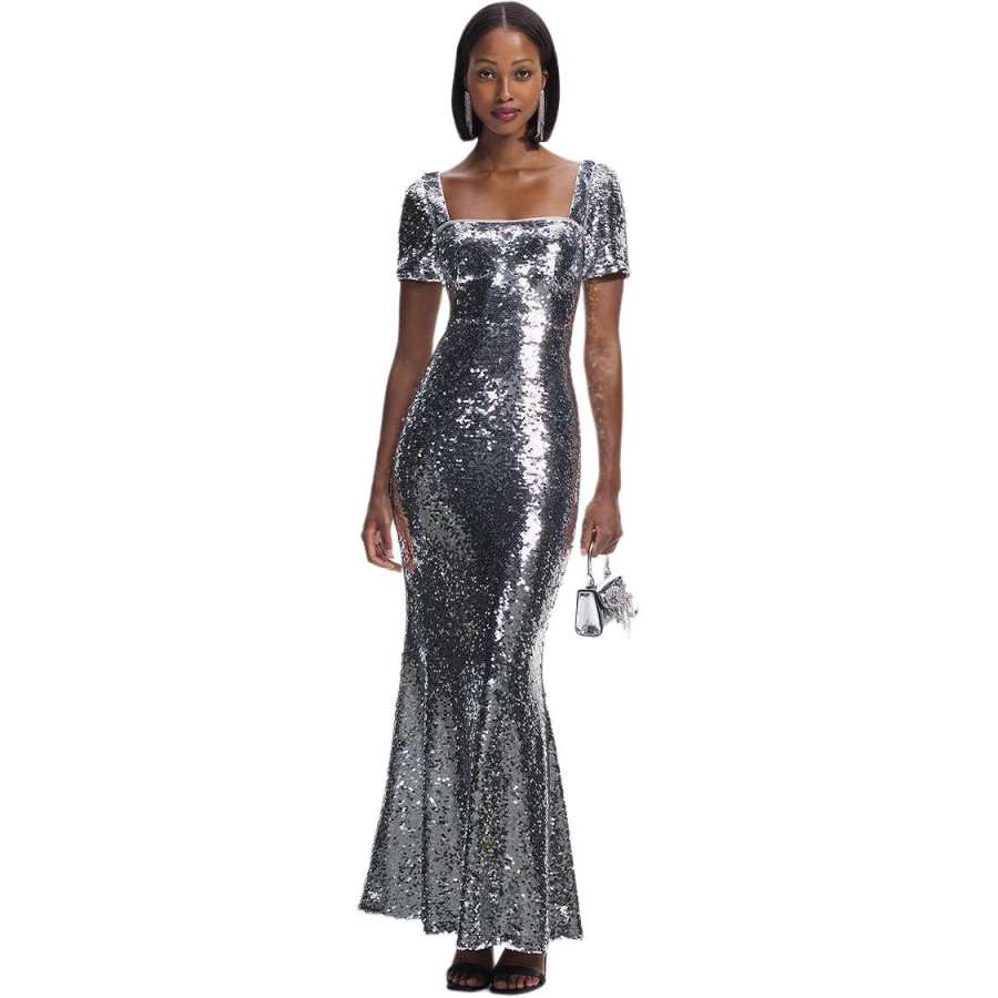 Self-portrait Self portrait 25 Early Spring Short Sleeved Dress Women's Silver